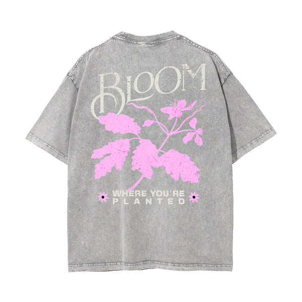 Washed Cotton Flower Graphic Tee