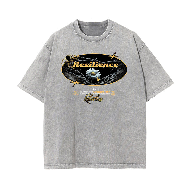 Washed Cotton Flower Graphic Tee