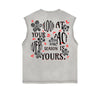 Frayed-Edge Flower Graphic Tank Top