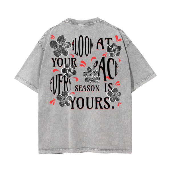 Washed Cotton Flower Graphic Tee