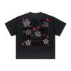Vintage-Style Frayed Flower Graphic Tee