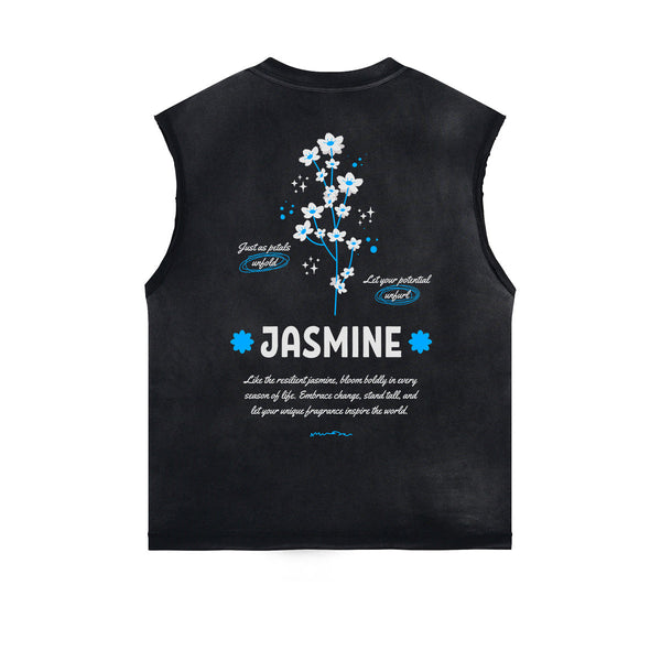 Distressed Flower Graphic Muscle Tank