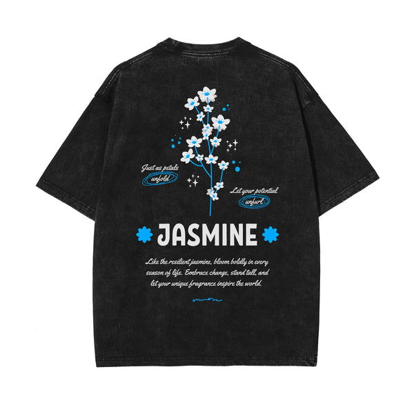 Stone-Washed Flower Graphic T-Shirt