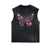 Distressed Flower Graphic Muscle Tank