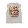 Frayed-Edge Flower Graphic Tank Top