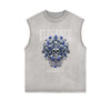 Frayed-Edge Flower Graphic Tank Top