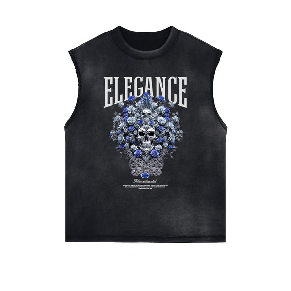 Distressed Flower Graphic Muscle Tank
