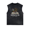 Distressed Flower Graphic Muscle Tank