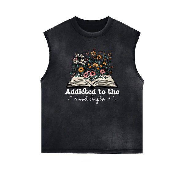 Distressed Flower Graphic Muscle Tank