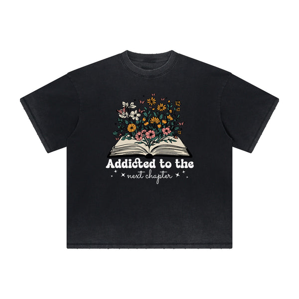 Vintage-Style Frayed Flower Graphic Tee