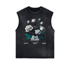 Distressed Flower Graphic Muscle Tank