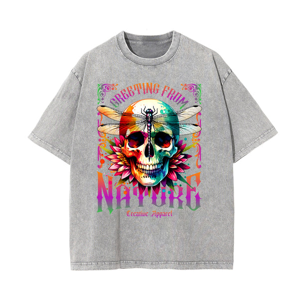 Washed Cotton Flower Graphic Tee