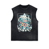 Distressed Flower Graphic Muscle Tank