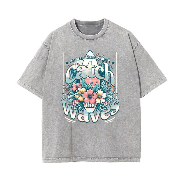 Washed Cotton Flower Graphic Tee