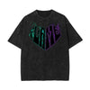 Stone-Washed Flame Graphic T-Shirt