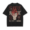 Stone-Washed Flame Graphic T-Shirt