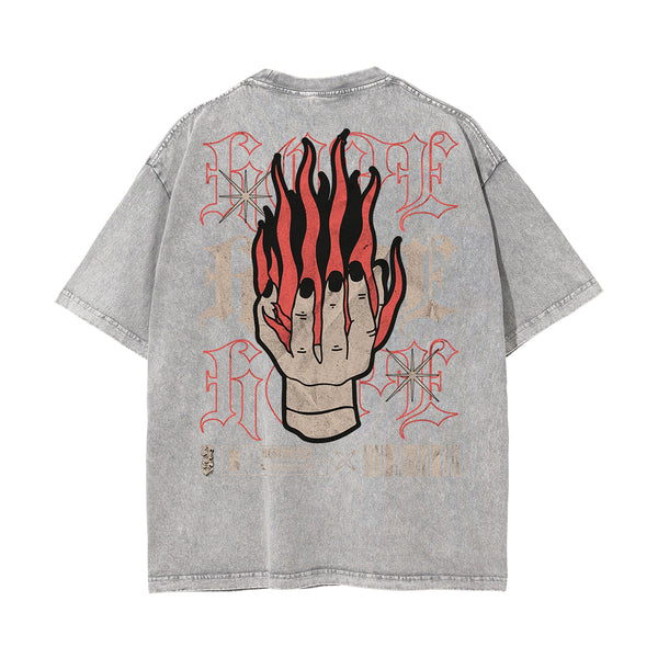Washed Cotton Flame Graphic Tee