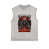 Frayed-Edge Flame Graphic Tank Top