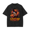 Stone-Washed Flame Graphic T-Shirt