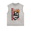 Frayed-Edge Flame Graphic Tank Top