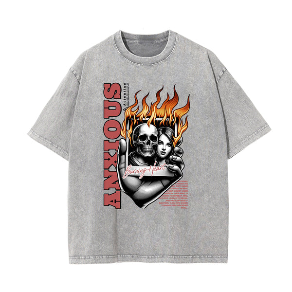 Washed Cotton Flame Graphic Tee