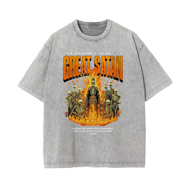 Washed Cotton Flame Graphic Tee