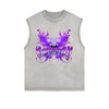 Frayed-Edge Flame Graphic Tank Top