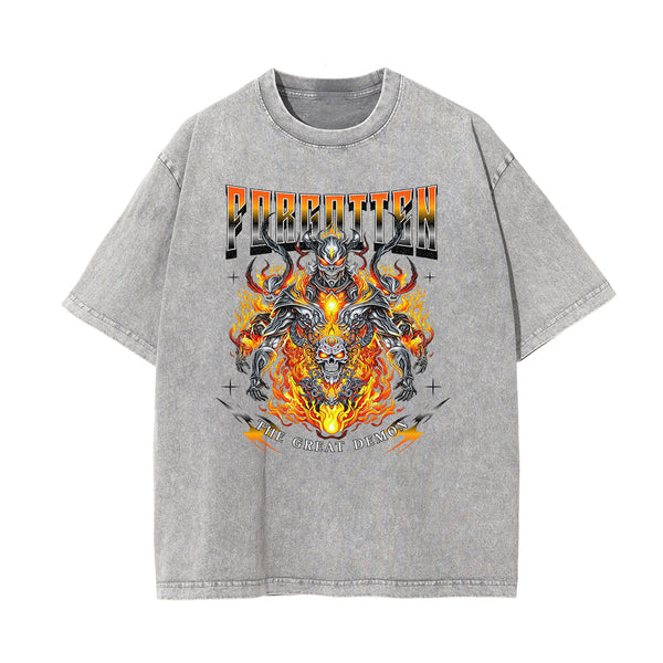 Washed Cotton Flame Graphic Tee