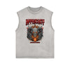 Frayed-Edge Flame Graphic Tank Top