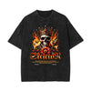 Stone-Washed Flame Graphic T-Shirt