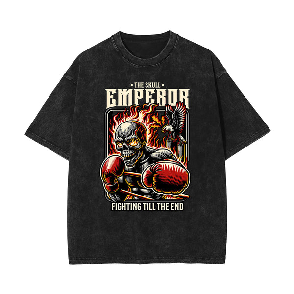 Stone-Washed Flame Graphic T-Shirt