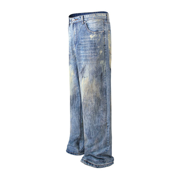Distressed Brushstroke Fade Loose Baggy Jeans