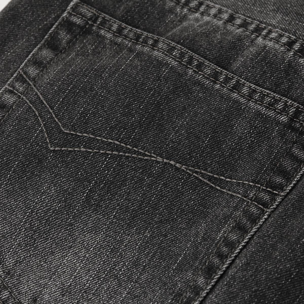 Washed Black Loose-Straight Jeans