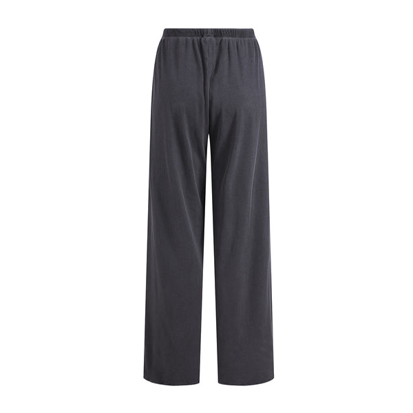 Women's Relaxed Straight Leg Ribbed Trousers