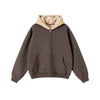 Zip-Up Loose Fit Plush-Lined Hoodie