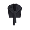 Front Tie Ribbed Knit Shoulder Wrap