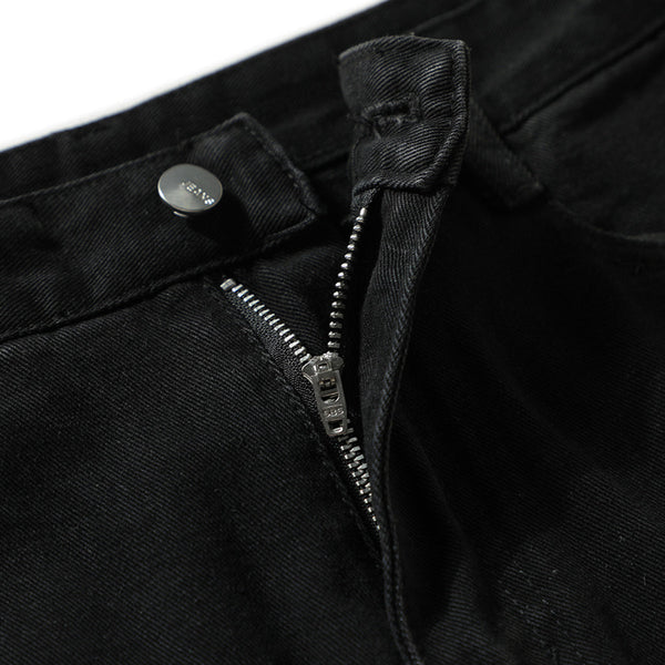 Distressed Black Ripped Flared Jeans