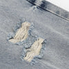 Light Blue Distressed Ripped Straight Jeans