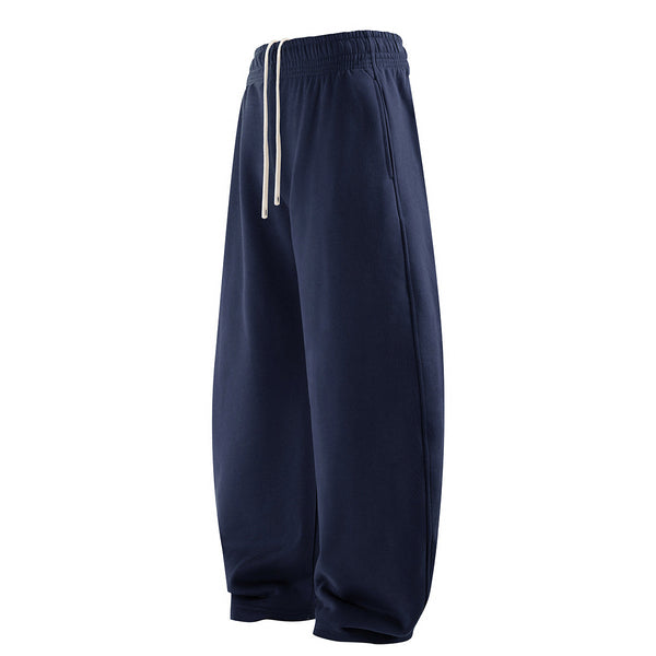 Elastic Drawstring Waist Fleece Jogger Pants
