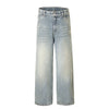 Classic Faded Blue Distressed Denim Pants
