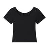 Women's Solid-Color Boat-Neck Cotton T-Shirt 6.3oz