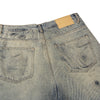 Faded Blue Vintage-Sanded Wide-Leg Jeans