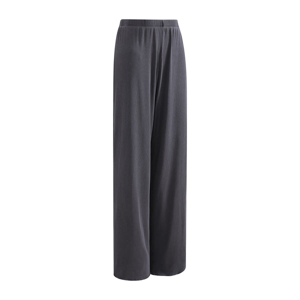 Women's Relaxed Straight Leg Ribbed Trousers