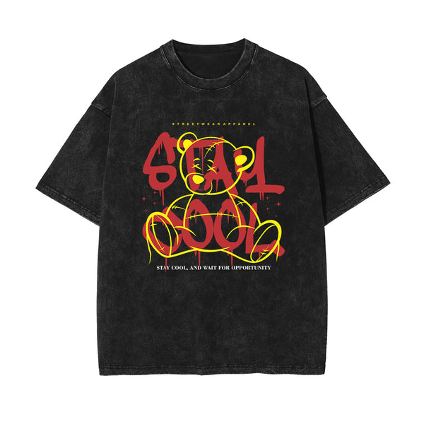 Bear Doll Urban Streetwear Graffiti Tee-INNBLAC