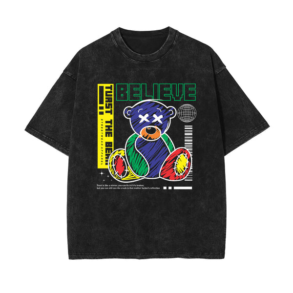 Bear Doll Urban Streetwear Graffiti Tee-INNBLAC