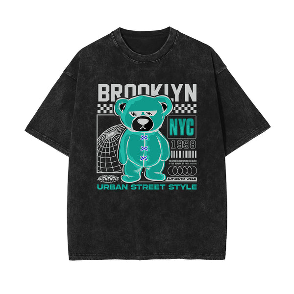 Teddy Bear Urban Streetwear Illustration Tee-INNBLAC