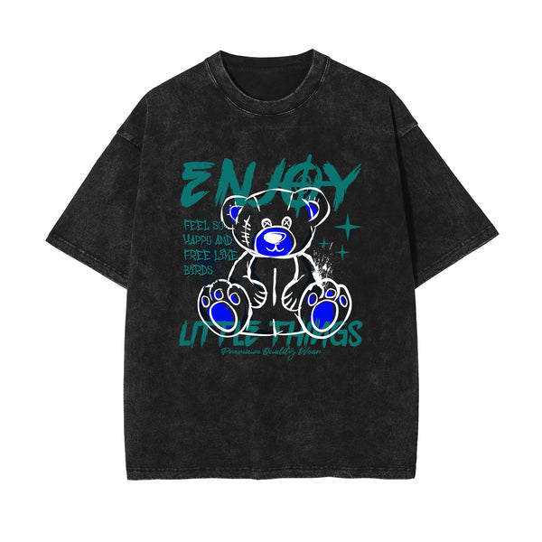 Bear Doll Urban Streetwear Graffiti Tee-INNBLAC