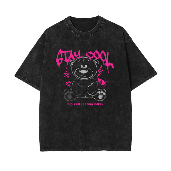 Bear Doll Urban Streetwear Graffiti Tee-INNBLAC