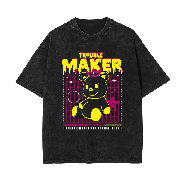 Bear Doll Urban Streetwear Graffiti Tee-INNBLAC