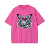 Gothic Butterfly Skull Art Graphic Tee-INNBLAC